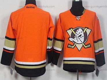 Herren Anaheim Ducks Leer Reebok ersatzweise Hockey Trikots – Orange