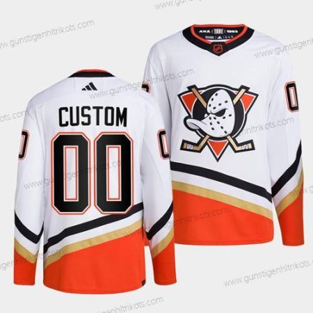 Herren Anaheim Ducks Personalisiertes 2022-23 Rückseite Retro Strickerei Trikots – Weiß