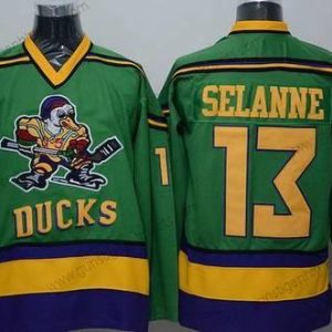 Herren Anaheim Mighty Ducks #13 Teemu Selanne 1991-92 CCM Vintage Trikots – Grün