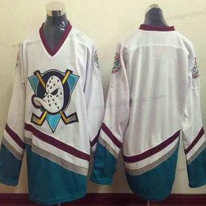 Herren Anaheim Mighty Ducks Leer 1995-96 CCM Vintage Trikots – Weiß