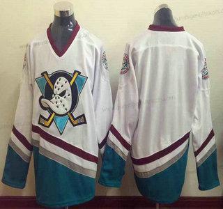 Herren Anaheim Mighty Ducks Leer 1995-96 CCM Vintage Trikots – Weiß