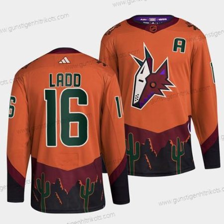 Herren Arizona Coyotes #16 Andrew Ladd 2022-23 Rückseite Retro Strickerei Trikots – Orange