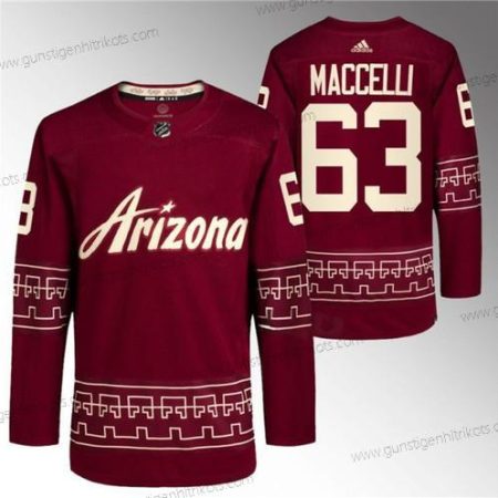 Herren Arizona Coyotes #63 Matias Maccelli ersatzweise Pro Trikots – Rot