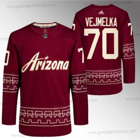 Herren Arizona Coyotes #70 Karel Vejmelka ersatzweise Pro Trikots – Rot