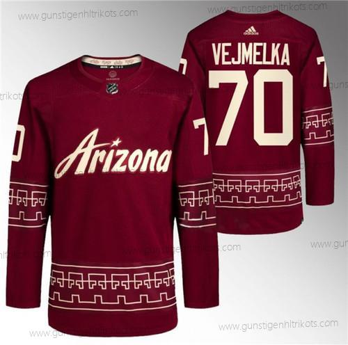 Herren Arizona Coyotes #70 Karel Vejmelka ersatzweise Pro Trikots – Rot