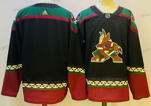 Herren Arizona Coyotes Leer Strickerei Trikots – Schwarz