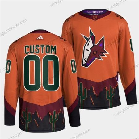 Herren Arizona Coyotes Personalisiertes 2022-23 Rückseite Retro Strickerei Trikots – Orange