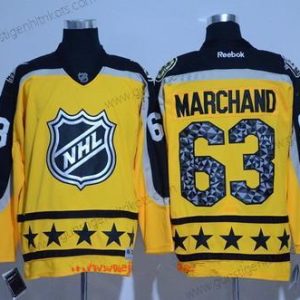 Herren Atlantic Division Boston Bruins #63 Brad Marchand Reebok 2017 NHL All-Star Strickerei Ice Hockey Trikots – Gelb