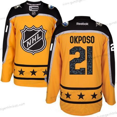 Herren Atlantic Division Buffalo Sabres #21 Kyle Okposo Reebok 2017 NHL All-Star Strickerei Ice Hockey Trikots – Gelb