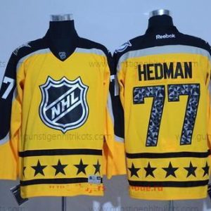 Herren Atlantic Division Tampa Bay Lightning #77 Victor Hedman Reebok 2017 NHL All-Star Strickerei Ice Hockey Trikots – Gelb