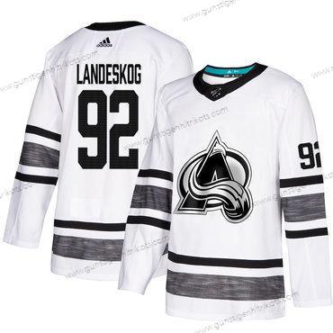 Herren Avalanche #92 Gabriel Landeskog Authentisch 2019 All-Star Strickerei Hockey Trikots – Weiß