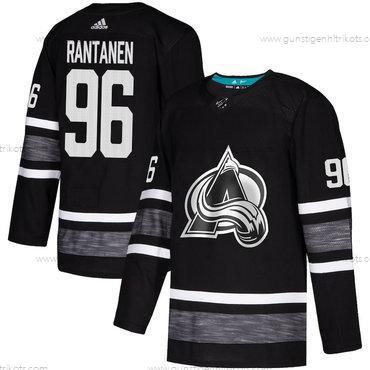 Herren Avalanche #96 Mikko Rantanen Authentisch 2019 All-Star Strickerei Hockey Trikots – Schwarz