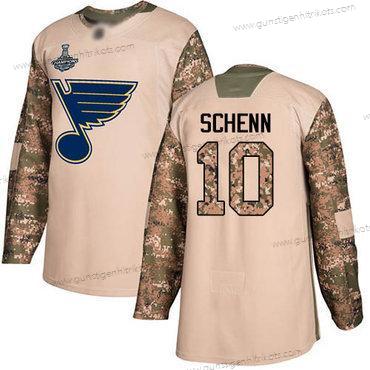 Herren Blaus #10 Brayden Schenn Authentisch 2017 Veterans Day Stanley Cup Champions Strickerei Hockey Trikots – Tarnfarbe