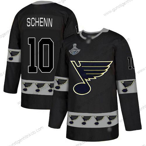 Herren Blaus #10 Brayden Schenn Authentisch Team Logo Stanley Cup Champions Strickerei Hockey Trikots – Schwarz