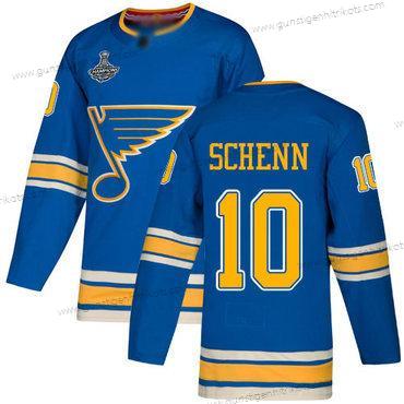 Herren Blaus #10 Brayden Schenn ersatzweise Authentisch Stanley Cup Champions Strickerei Hockey Trikots – Blau