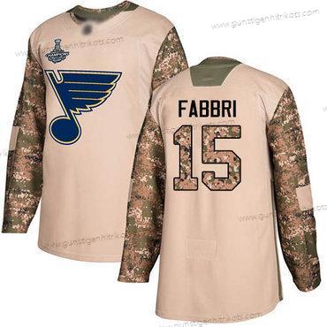 Herren Blaus #15 Robby Fabbri Authentisch 2017 Veterans Day Stanley Cup Champions Strickerei Hockey Trikots – Tarnfarbe