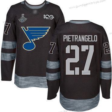 Herren Blaus #27 Alex Pietrangelo 1917-2017 100th Jahrestag Stanley Cup Champions Strickerei Hockey Trikots – Schwarz