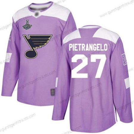 Herren Blaus #27 Alex Pietrangelo Authentisch Bekämpft Krebs Stanley Cup Champions Strickerei Hockey Trikots – Lila