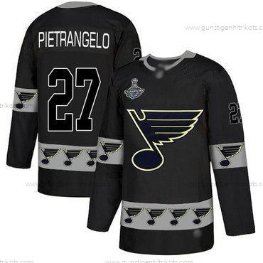 Herren Blaus #27 Alex Pietrangelo Authentisch Team Logo Stanley Cup Champions Strickerei Hockey Trikots – Schwarz