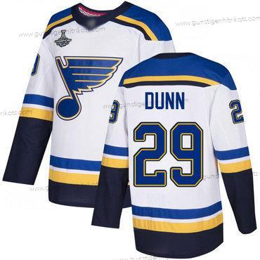 Herren Blaus #29 Vince Dunn Road Authentisch Stanley Cup Champions Strickerei Hockey Trikots – Weiß