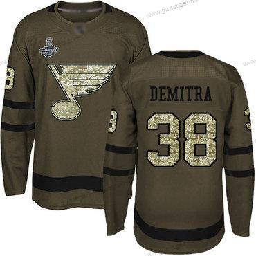 Herren Blaus #38 Pavol Demitra Salute to Service Stanley Cup Champions Strickerei Hockey Trikots – Grün