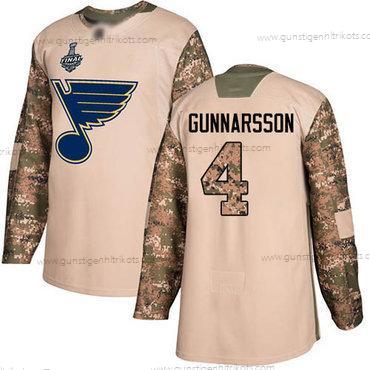 Herren Blaus #4 Carl Gunnarsson Authentisch 2017 Veterans Day Stanley Cup Final Bound Strickerei Hockey Trikots – Tarnfarbe