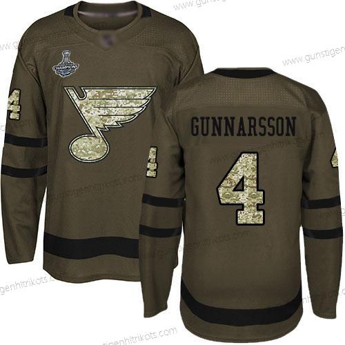 Herren Blaus #4 Carl Gunnarsson Salute to Service Stanley Cup Champions Strickerei Hockey Trikots – Grün