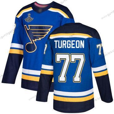 Herren Blaus #77 Pierre Turgeon Heimtrikots Authentisch Stanley Cup Champions Strickerei Hockey Trikots – Blau