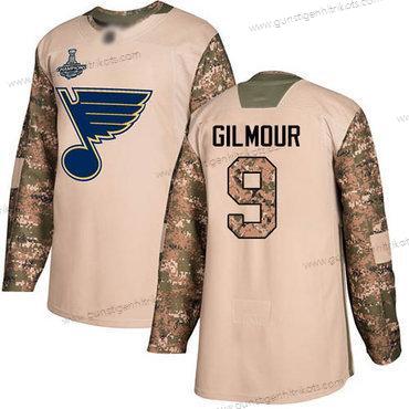 Herren Blaus #9 Doug Gilmour Authentisch 2017 Veterans Day Stanley Cup Champions Strickerei Hockey Trikots – Tarnfarbe