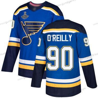 Herren Blaus #90 Ryan O’Reilly Heimtrikots Authentisch Stanley Cup Champions Strickerei Hockey Trikots – Blau