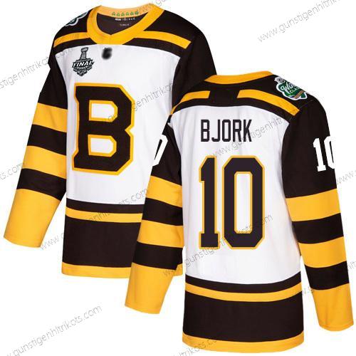 Herren Boston Bruins #10 Anders Bjork Authentisch 2019 Winter Klassisch 2019 Stanley Cup Final Bound Strickerei Hockey Trikots – Weiß