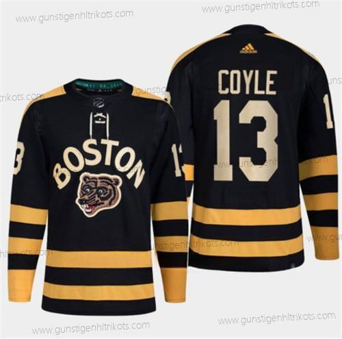 Herren Boston Bruins #13 Charlie Coyle Klassisch Primegreen Strickerei Trikots – Schwarz