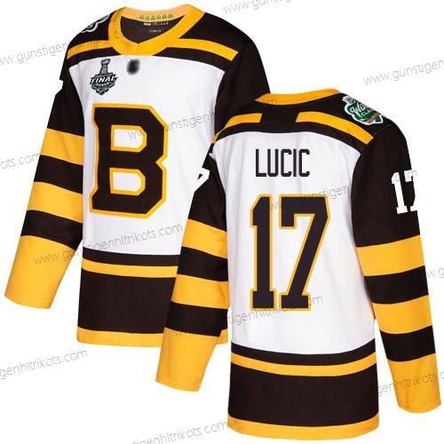 Herren Boston Bruins #17 Milan Lucic Authentisch 2019 Winter Klassisch 2019 Stanley Cup Final Bound Strickerei Hockey Trikots – Weiß