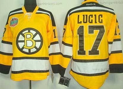 Herren Boston Bruins #17 Milan Lucic Trikots – Gelb