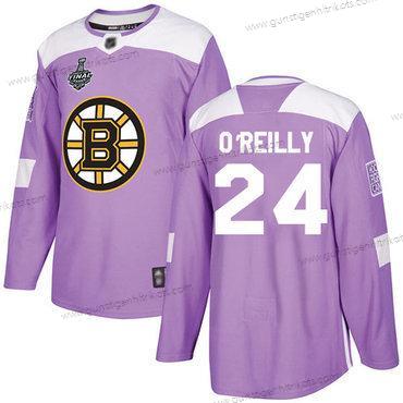 Herren Boston Bruins #24 Terry O’Reilly Authentisch Bekämpft Krebs 2019 Stanley Cup Final Bound Strickerei Hockey Trikots – Lila