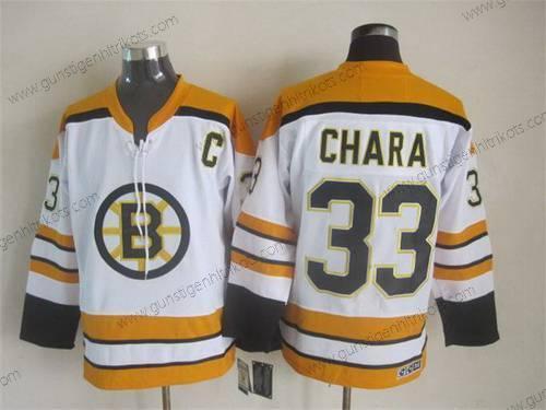 Herren Boston Bruins #33 Zdeno Chara 2007-08 CCM Vintage Trikots – Weiß