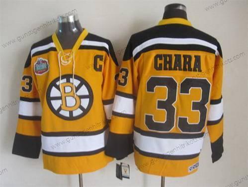 Herren Boston Bruins #33 Zdeno Chara 2009-10 CCM Vintage Trikots – Gelb