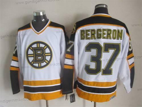 Herren Boston Bruins #37 Patrice Bergeron 1996-97 CCM Vintage Trikots – Weiß