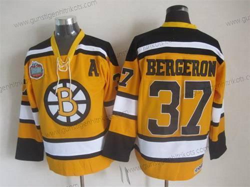 Herren Boston Bruins #37 Patrice Bergeron 2009-10 CCM Vintage Trikots – Gelb