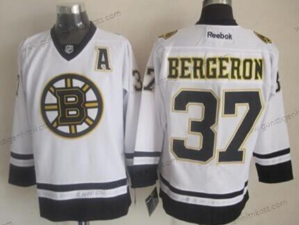 Herren Boston Bruins #37 Patrice Bergeron 2014 Trikots – Weiß