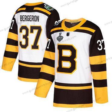 Herren Boston Bruins #37 Patrice Bergeron Authentisch 2019 Winter Klassisch 2019 Stanley Cup Final Bound Strickerei Hockey Trikots – Weiß