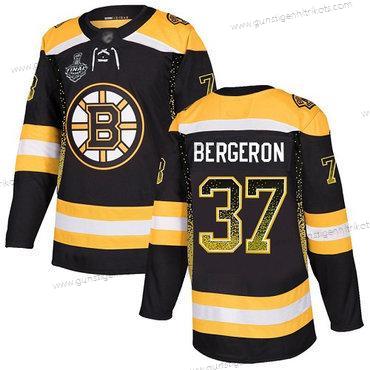 Herren Boston Bruins #37 Patrice Bergeron Heimtrikots Authentisch 2019 Stanley Cup Final Bound Strickerei Hockey Trikots Version 2 – Schwarz