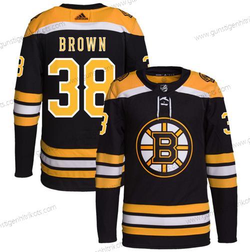 Herren Boston Bruins #38 Patrick Brown Strickerei Trikots – Schwarz