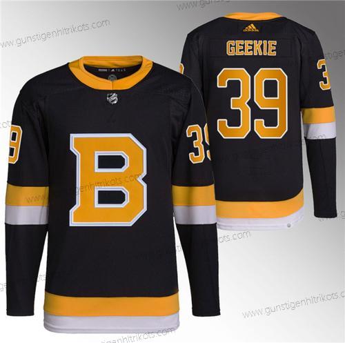 Herren Boston Bruins #39 Morgan Geekie Heimtrikots Breakaway Strickerei Trikots – Schwarz