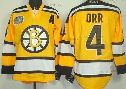 Herren Boston Bruins #4 Bobby Orr Trikots – Gelb