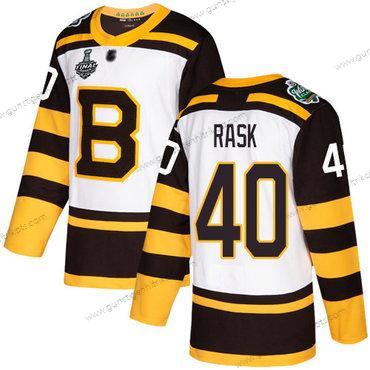 Herren Boston Bruins #40 Tuukka Rask Authentisch 2019 Winter Klassisch 2019 Stanley Cup Final Bound Strickerei Hockey Trikots – Weiß