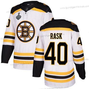 Herren Boston Bruins #40 Tuukka Rask Road Authentisch 2019 Stanley Cup Final Bound Strickerei Hockey Trikots – Weiß