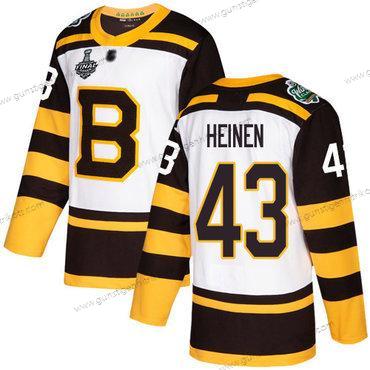 Herren Boston Bruins #43 Danton Heinen Authentisch 2019 Winter Klassisch 2019 Stanley Cup Final Bound Strickerei Hockey Trikots – Weiß