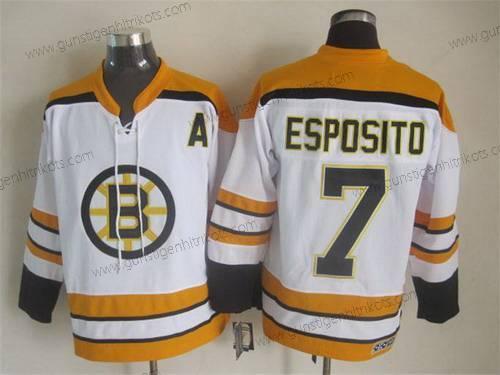 Herren Boston Bruins #7 Phil Esposito 2007-08 CCM Vintage Trikots – Weiß