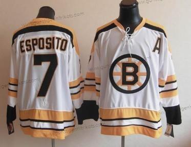 Herren Boston Bruins #7 Phil Esposito Retro CCM Trikots – Weiß